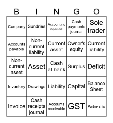 Accounting Bingo Card