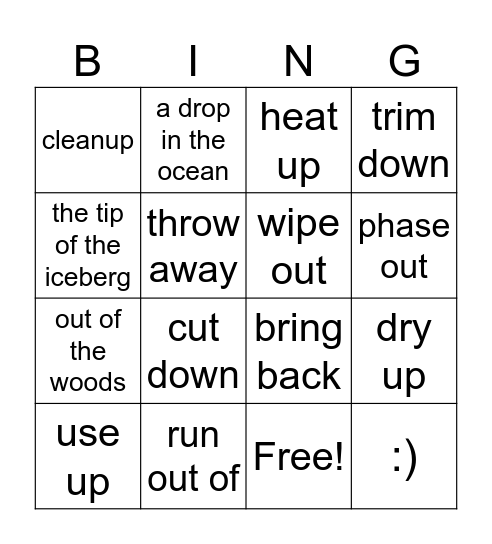 ENVIRONMENT @ENGLISHEOI Bingo Card