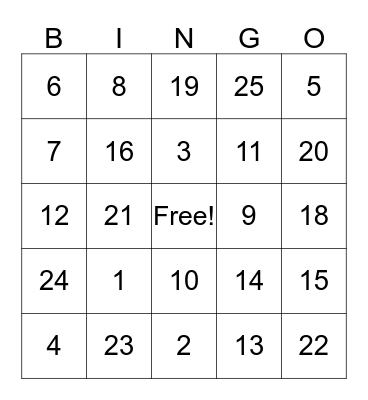 Friends of Hovingham Chocolate Bingo Card