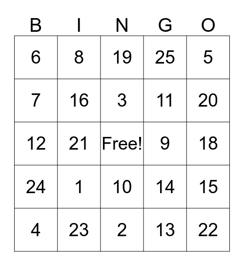 Friends of Hovingham Chocolate Bingo Card