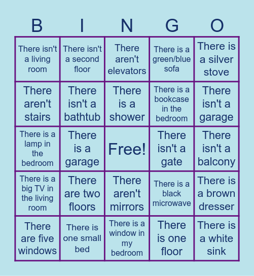 Houses and Homes Bingo Card