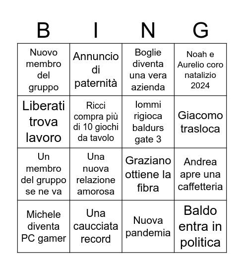 Bingo 2024 Bingo Card