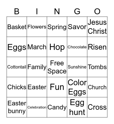 Easter Bingo Card