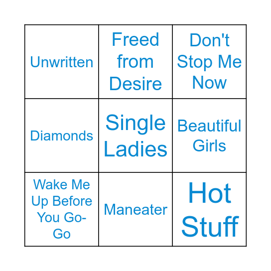 Telenor Consumer Music Bingo Card