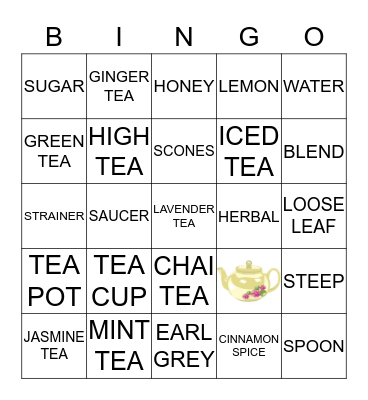 TEA WITH SIS   Bingo Card