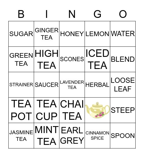 TEA WITH SIS   Bingo Card