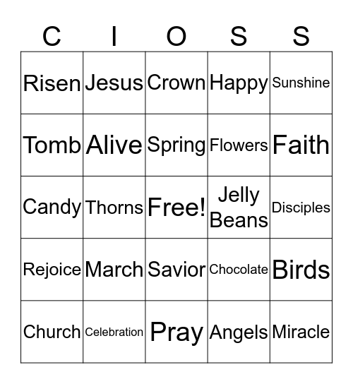 Cross Bingo Card