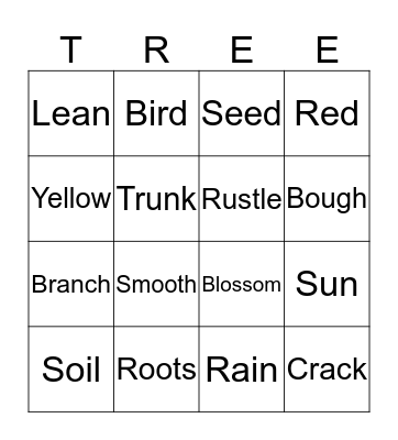 We Need Trees! Bingo Card