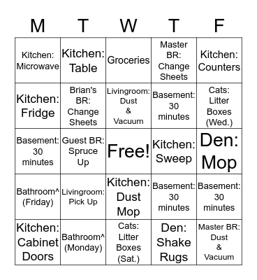 Blessing Our Home: Bingo Card