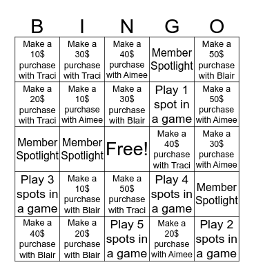 Direct Sales Bingo Card