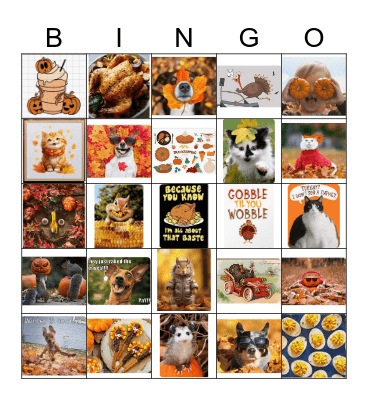 Thanksgiving Bingo Card