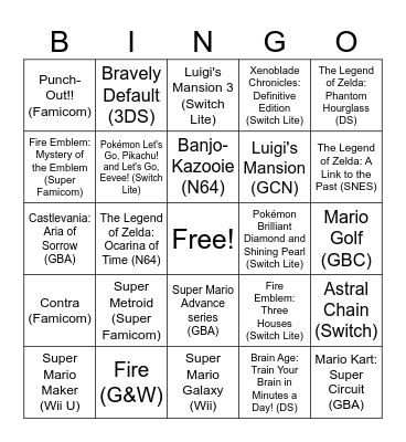Can You Beat ...? Bingo Card