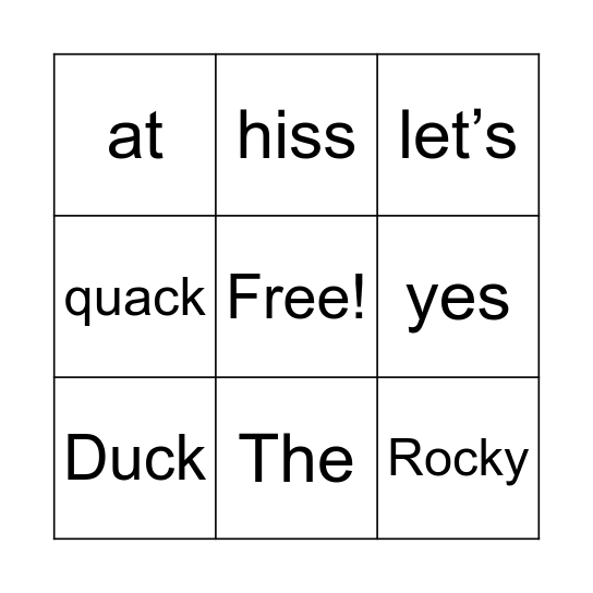 The Duck Pond part 2 Bingo Card