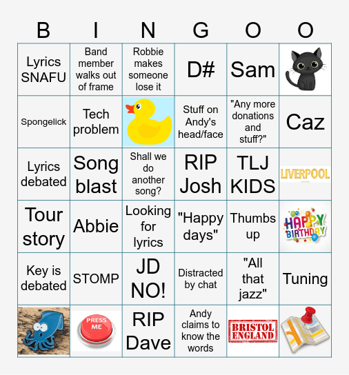 TLJ Stream Bingo Card