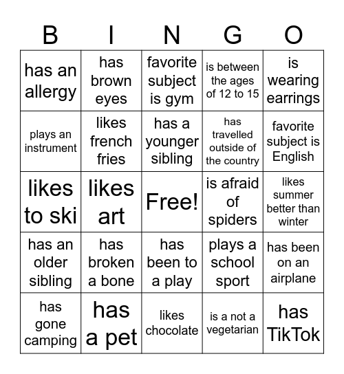Bingo Card