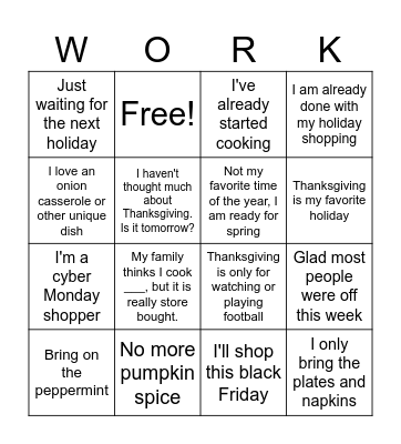 Atlantic Advocates Worksgiving Bingo Card