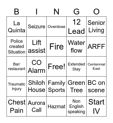 Station 35 Bingo Card