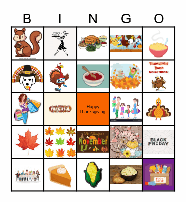 Thanksgiving Bingo Card