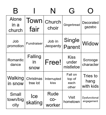 Bad Hallmark Christmas Movies Bingo Card