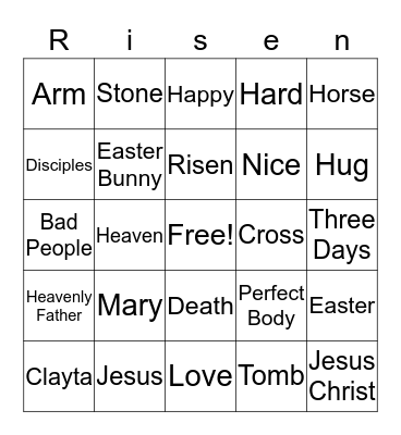 Easter Sunday Card Bingo Card