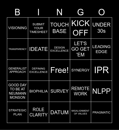 NM BUZZWORDS Bingo Card