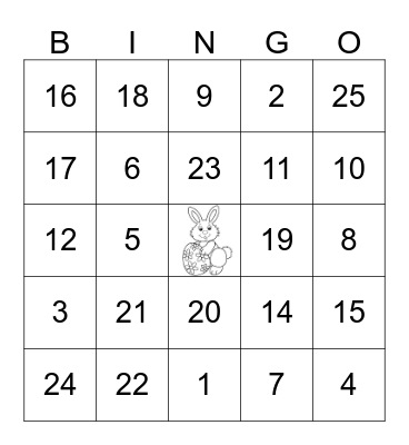 Happy Easter Bingo Card