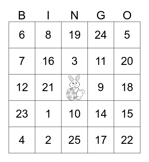 Happy Easter Bingo Card