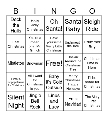 It's Beginning to Look a lot like Christmas... Bingo Card