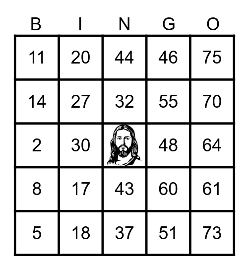 Good Shepherd Chocolate Bar Bingo! Bingo Card