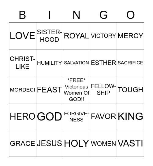 FAITH GOSPEL WOMEN'S FELLOWSHIP Bingo Card