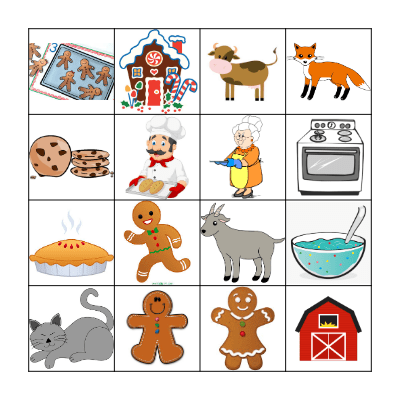 The Gingerbread Man Bingo Card
