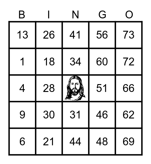 Good Shepherd Chocolate Bar Bingo! Bingo Card