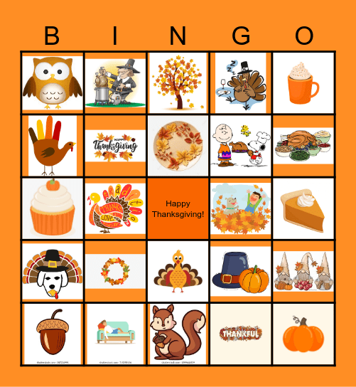 Maestro Thanksgiving Bingo Card