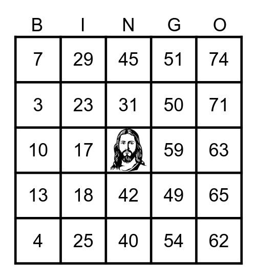 Good Shepherd Chocolate Bar Bingo! Bingo Card