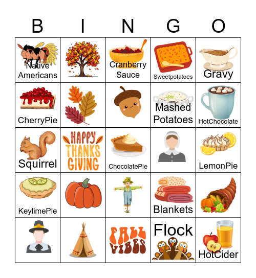 THANKSGIVING Bingo Card