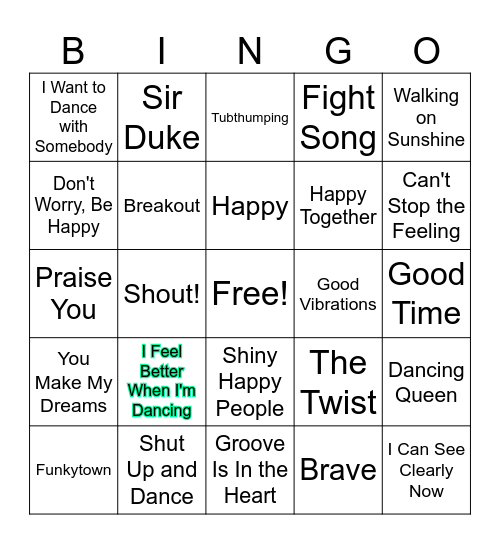 POP MUSIC Bingo Card