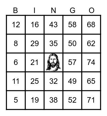 Good Shepherd Chocolate Bar Bingo! Bingo Card