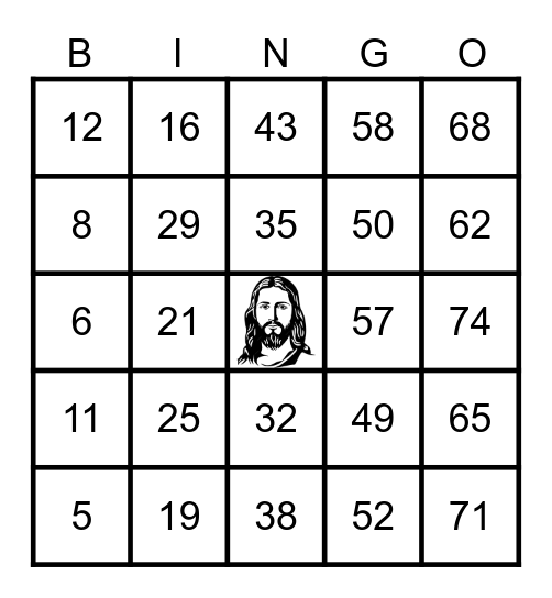 Good Shepherd Chocolate Bar Bingo! Bingo Card
