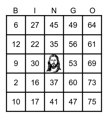 Good Shepherd Chocolate Bar Bingo! Bingo Card