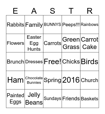 Easter BINGO Card