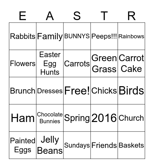 Easter BINGO Card