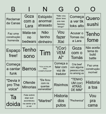 Mafarrico bingo<3 Bingo Card