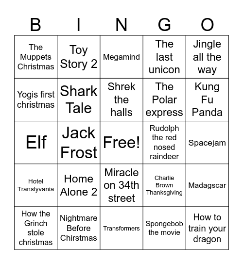 Holiday Bingo Game with Fox Bingo Card