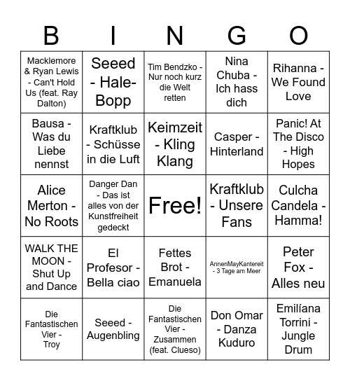 Disco Bingo Card