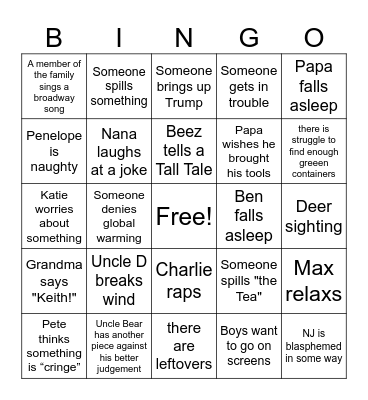 Thanksgiving Bingo Card