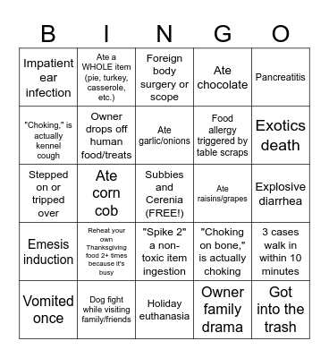 We Work for Thanks(giving) Bingo Card