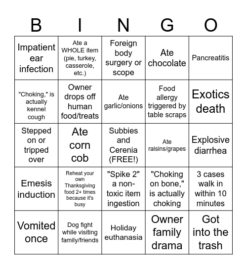 We Work for Thanks(giving) Bingo Card