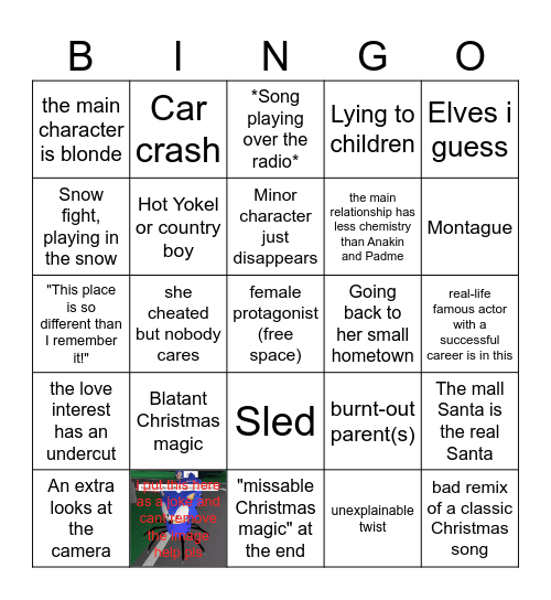 Hallmark Christmas Movie Bingo Card