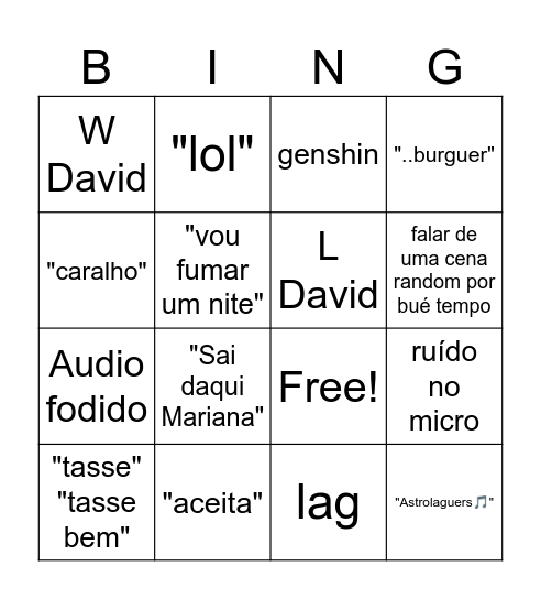 DavidoBingoh Bingo Card