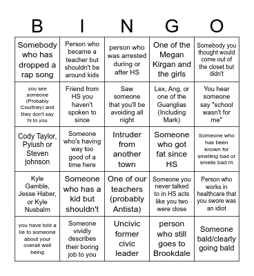 MJ's Thanksgiving Eve Bingo Card